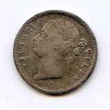 India/British 1841 silver 2 annas about VF