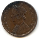 India/British 1876 & 1879 1/4 anna, 2 pieces VF