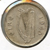 Ireland 1940 silver florin XF