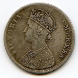 India/British 1886-C silver rupee VF
