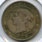 Jamaica 1870 1 penny F