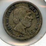 Netherlands 1850 silver 5 cents good VF