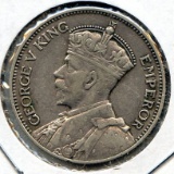 New Zealand 1935 silver 1 shilling VF