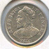 Panama 1904 silver 5 centesimos AU/UNC
