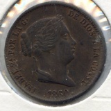 Spain 1860 25 centimos nice XF/AU