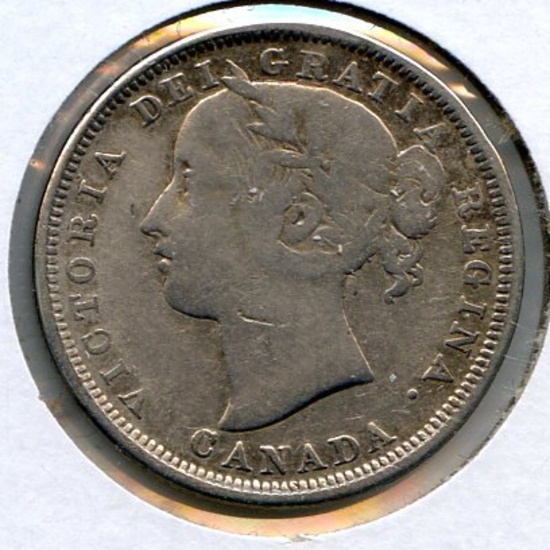 Canada 1858 silver 20 cents VG