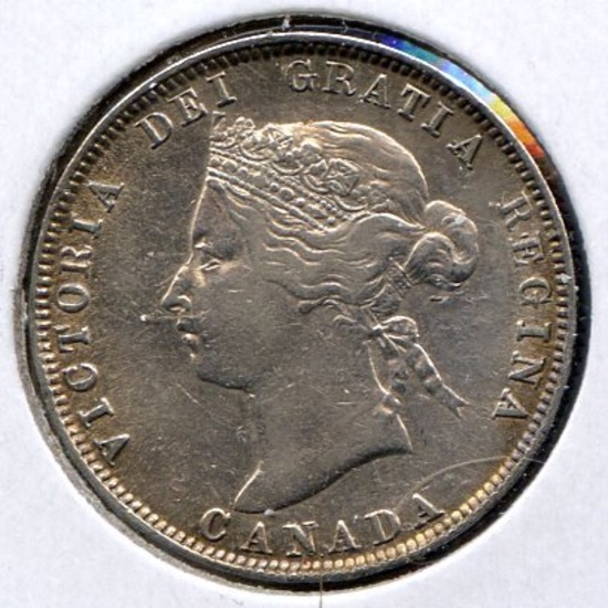 Canada 1872-H silver 25 cents good VF