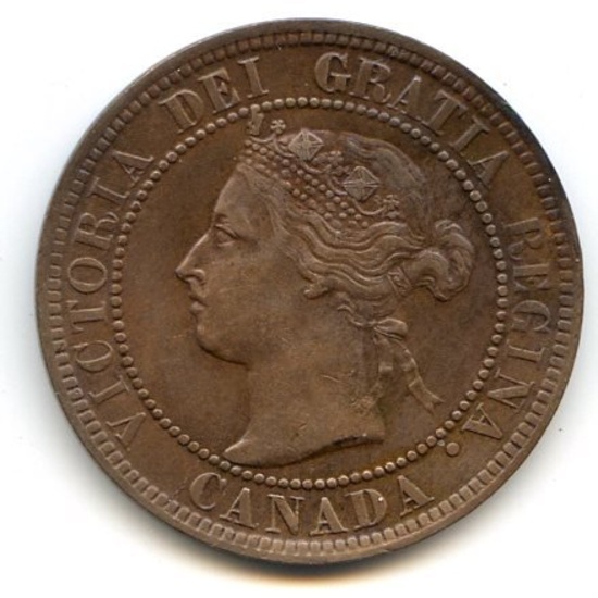 Canada 1899 1 cent about XF