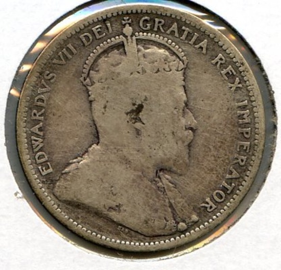 Canada 1906 silver 25 cents G/VG
