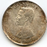 Thailand 1902 silver 1 baht XF