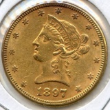 USA 1897 GOLD 10 dollar (eagle) about XF