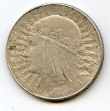 Poland 1932 silver 10 zlotych VF