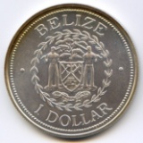 Belize 2002 silver 1 dollar Mayan King BU