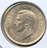 Canada 1937 silver 25 cents AU
