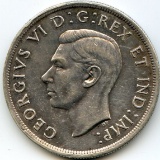 Canada 1938 silver 1 dollar XF