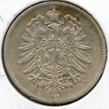 Germany 1881-G silver 1 mark F/VF
