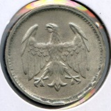 Germany 1924-D silver 1 mark XF