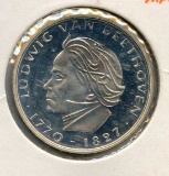 Germany 1970-F silver 5 marks Beethoven choice PROOF