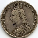 Great Britain 1889 silver 1/2 crown VF