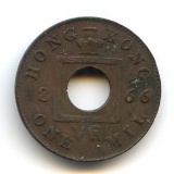 Hong Kong 1866 1 mil VF
