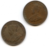 Hong Kong 1931 & 1933 1 cent XF