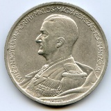 Hungary 1939 silver 5 pengo Admiral Horthy AU