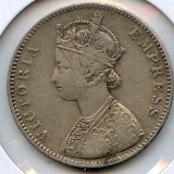 India/British 1885 silver 1 rupee VF