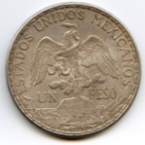 Mexico 1913 silver 1 peso lustrous AU