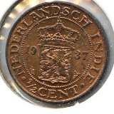 Netherlands East Indies 1937 1/2 cent BU RD