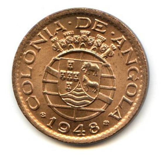 Angola 1948 20 centavos choice BU RD
