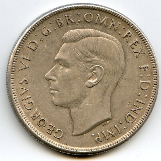 Australia 1937 silver crown AU
