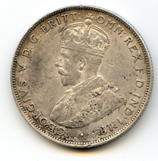 British West Africa 1919 silver 2 shillings VF