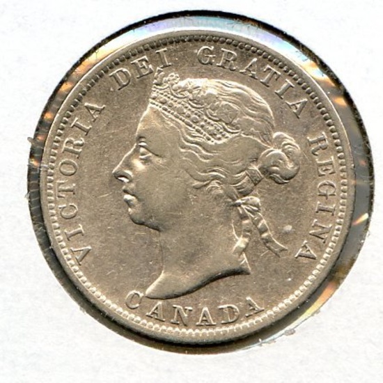 Canada 1901 silver 25 cents good VF