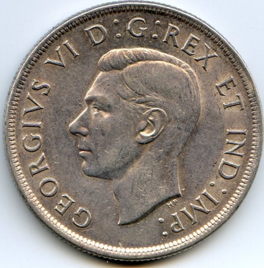 Canada 1937 silver 1 dollar AU