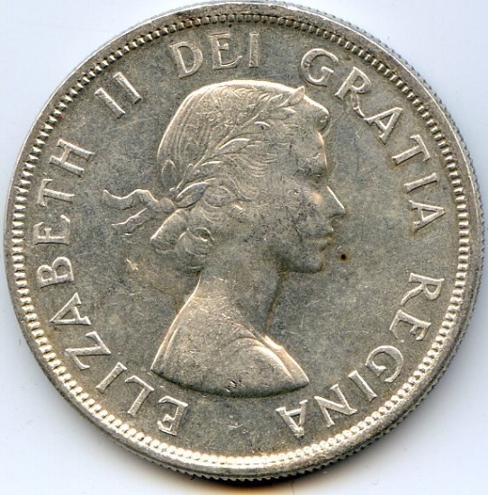 Canada 1955 silver 1 dollar AU prooflike