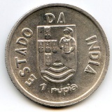 India/Portuguese 1935 silver 1 rupia UNC