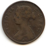 Newfoundland 1865-96 1 cent, 5 pieces F to VF+