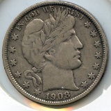 USA 1908-O silver 50 cents F+