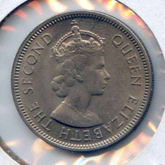Seychelles 1954 1/2 rupee gem BU