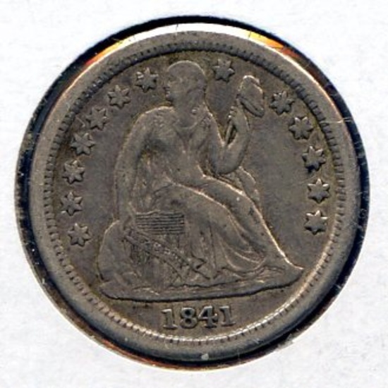 USA 1841-O silver 10 cents good VF