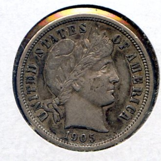 USA 1905-S silver 10 cents XF