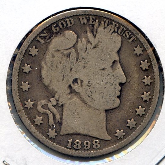 USA 1898 silver 50 cents VG