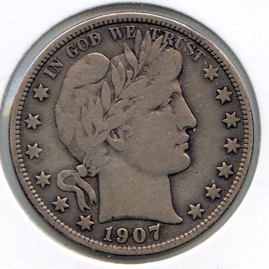 USA 1907 silver 50 cents F+