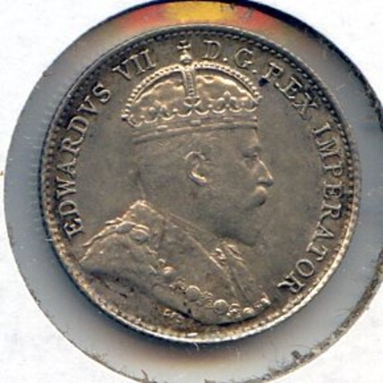 Canada 1905 silver 5 cents nice XF