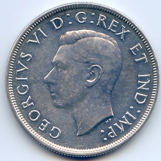 Canada 1945 silver 1 dollar AU prooflike VERY SCARCE