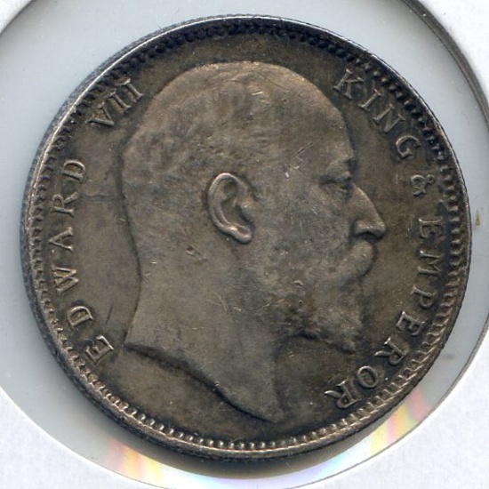 India/British 1903 silver 1 rupee good VF