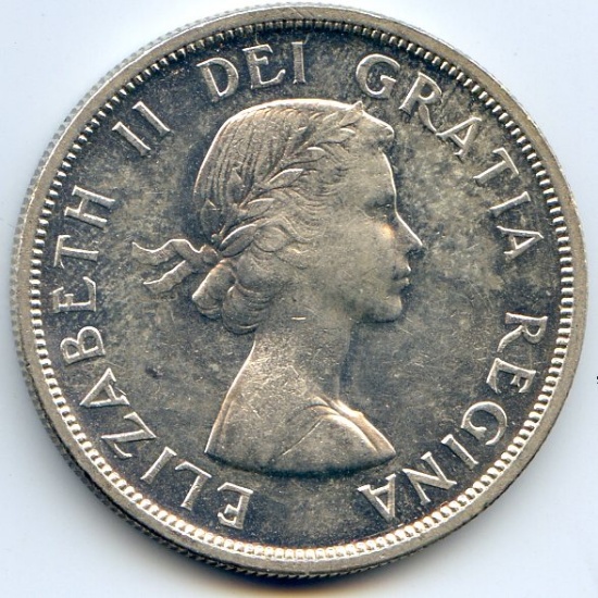 Canada 1955 silver 1 dollar AU