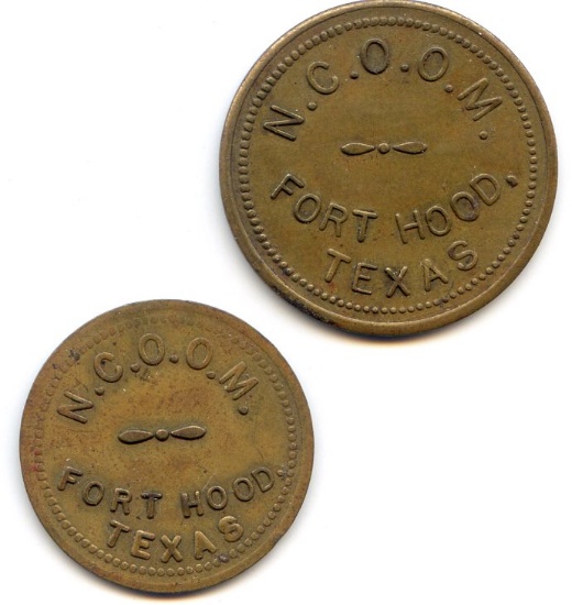 USA/Texas 3 Fort Hood mess tokens, VF or better