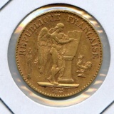 France 1891-A GOLD 20 francs good VF