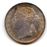 Straits Settlements 1900 silver 10 cents toned UNC
